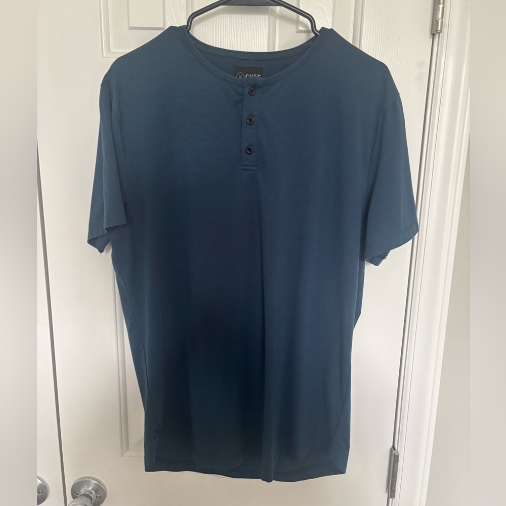 Men's Cuts clothing AO short Sleeve Henley Shirt blue